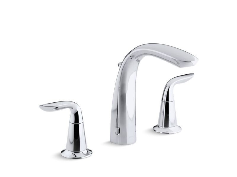 Kohler K-T5324-4-CP REFINIA Deck-Mount Bath Faucet Trim Plumbing Fixture, Chrome