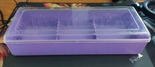 Vintage 10-slot PURPLE Cassette Carrying Case - Clear Lid RARE COLOR 