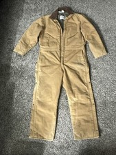 Walls Blizzard Pruf Insulated Thick Canvas Coveralls Size 46 Short Khaki/Brown