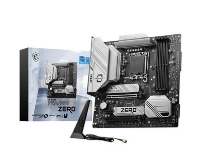 MSI B760M PROJECT ZERO Mainboard - mATX Sockel Intel 1700 Wi-Fi 6E BT