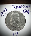 1949-P Franklin Half Dollar - 90% Silver - Beautiful Raw Coin