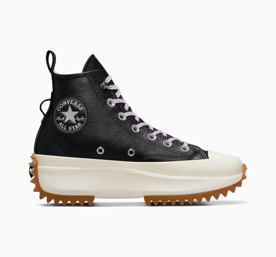 Converse Black Run Star Hike Platform Leather High Top Sneaker 6.5