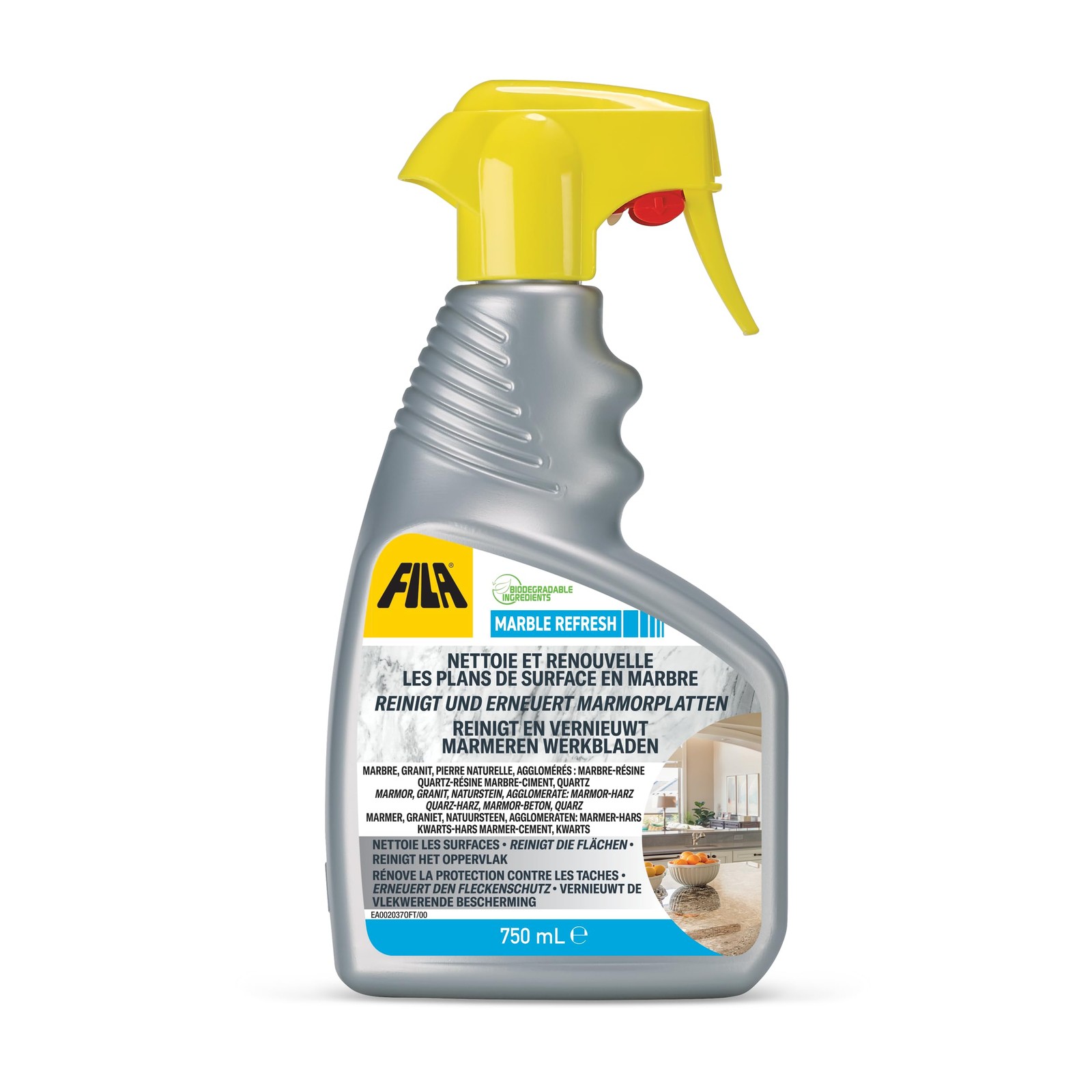 Spray Nettoyant Marbre Cuisine MARBLE REFRESH pour un Ilot Central Eclatant