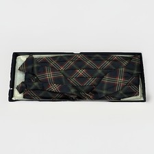 NIB USA Brooks Brothers L/XL Tartan Plaid Cummerbund  Self Tie Bow Tie Silk