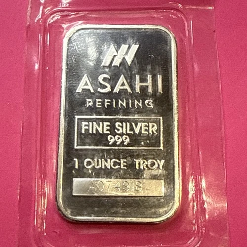 1 oz Asahi Serialized Silver Bullion Bar .999 (Mirror Finish) In OGP #A074918