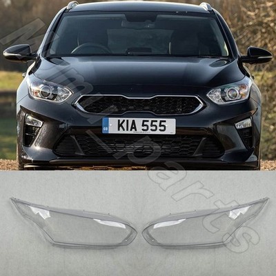 A Pair Front Headlight Lens Cover+ Lens Cover Fit For Kia Ceed 2019-2021