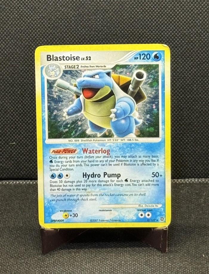 Pokémon TCG Blastoise Reverse Holo Rare Card 2/132 Secret Wonders MP