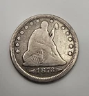 1873-P Seated Liberty Silver Quarter 25c with Arrows