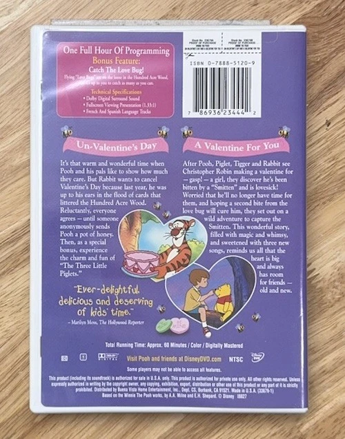 Winnie The Pooh Un-Valentine’s Day / Valentine For You Double Feature DVD Disney - Image 2 of 3