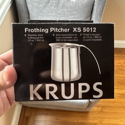 KRUPS XS5012 12-8 12oz Cappuccino Polished Stainless Steel Milk Frothing Pitcher