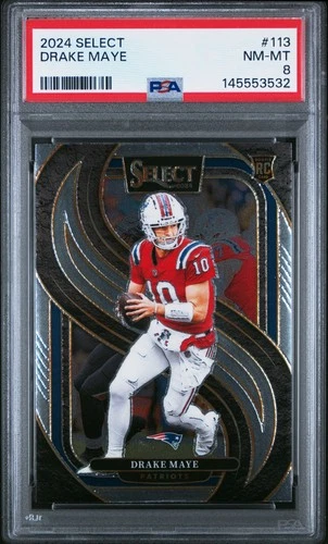 2024 PANINI SELECT #113 DRAKE MAYE ROOKIE RC PSA 8