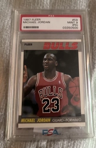 Michael Jordan 1987-88 Fleer #59 Authenticated PSA 9(PD) Mint
