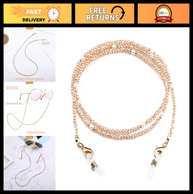 Crystal Beaded Mask Lanyard & Eyeglasses Chain with Pearl - Sunglasses Holder fo