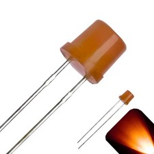 5 X Led 5mm Amber Orange Diffused Ultra Bright Flat Top Wide Angle Leds Light