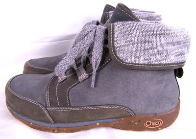 Chaco Barbary Castlerock Hiking Boots Lace Up Gray Leather J106392 Womens Size 8