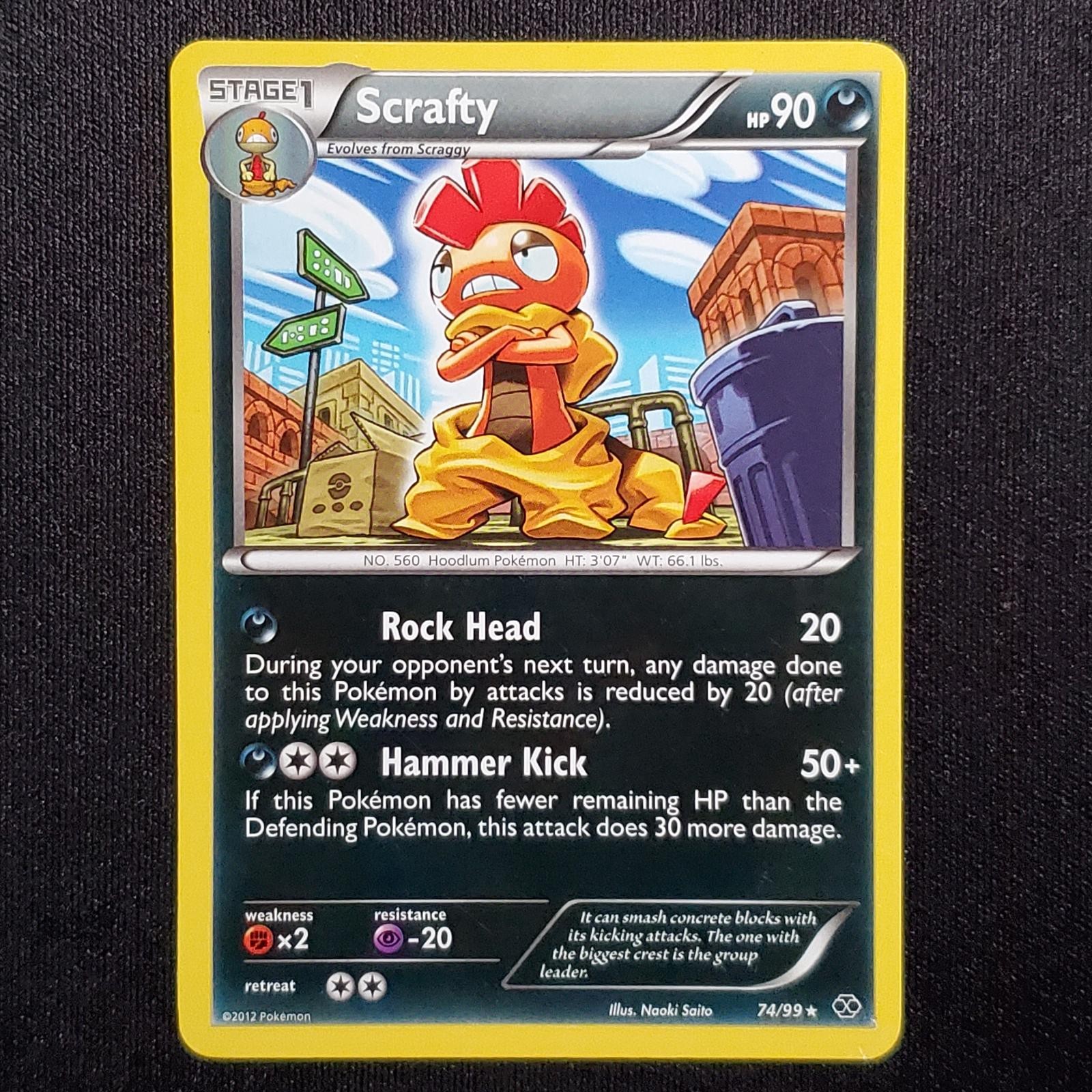 Scrafty 74/99 Rare Next Destinies Pokemon Damaged