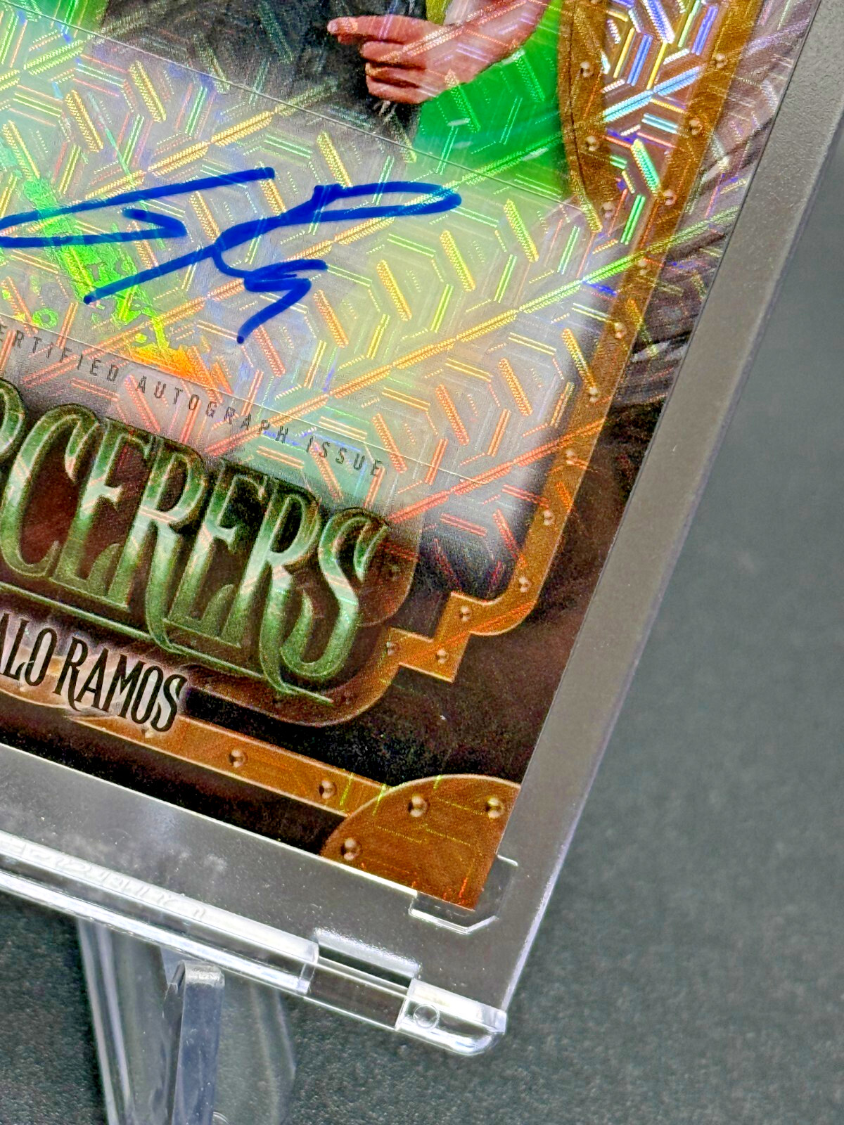Goncalo Ramos 2023-24 Topps Merlin UCC #SA-GR Sorcerers Green Mojo AUTO /99 view 7