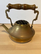 Vintage Copper Kettle/Tea Pot, Brass Spout, Brass & Wooden Handle