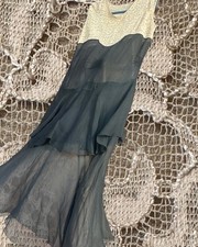 20s 30s Dress Silk Lace M/L Antique Silk Chiffon Seamstress Made