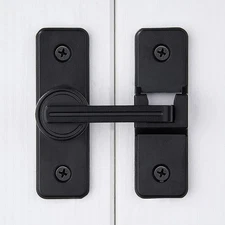 2 Packs Black Enhanced Security Flip Latch Lock - Heavy-Duty Sliding and Swin...
