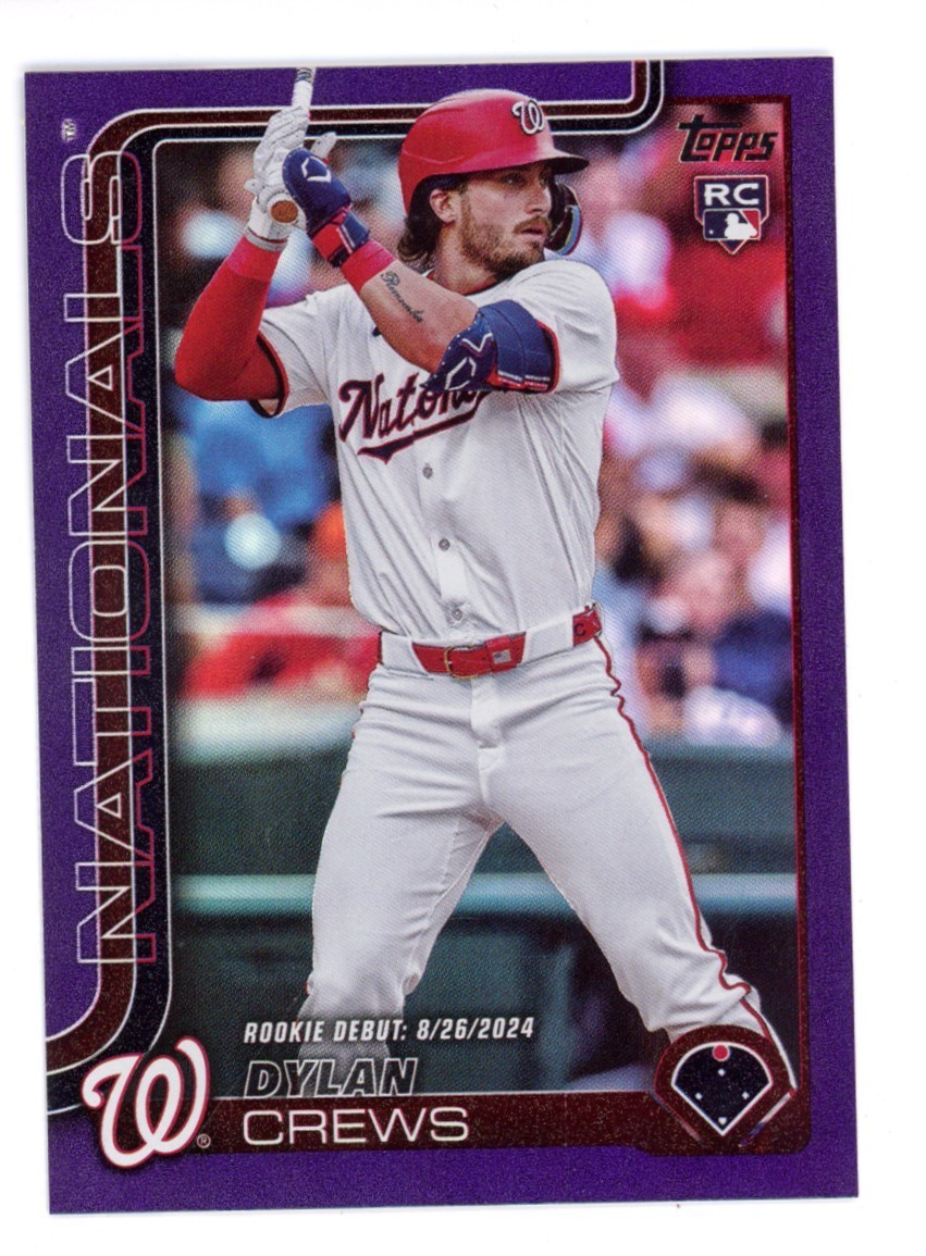 2025 TOPPS UPDATE PURPLE  FOIL 199/250  DYLAN CREWS DEBUT RC #223 NATIONALS