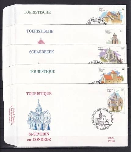 [LG79126] Belgium N°2561/2565FDC Architecture First Day Cover COB € 13,00 SUPERB