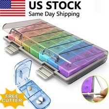 Large Weekly Pill Organizer Moisture-Proof 4 Times a Day 7 day Travel Pill Box