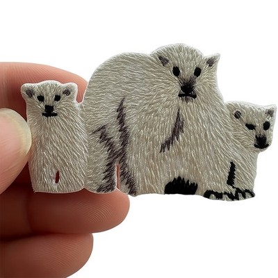 Eisbär bestickt Patch Bügelbild Kleidung Jeans Pullover Stickerei Abzeichen