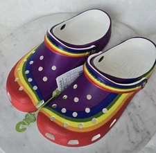 Crocs Classic Rainbow Dye Multicolor Clog Women's 11 Men's Size 9 208106-93R