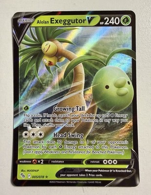 Pokémon Go Ultra Rare Alolan Exeggutor V Single Card 005/078