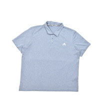 Adidas Men's Gray Polo Shirt Regular Size L Golf Short Sleeve Stretch