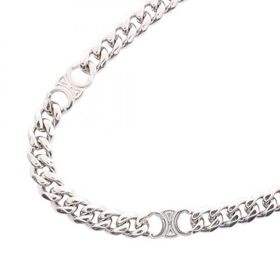 CELINE Triomphe Small Gourmet Chain Necklace 47cm Stainless Steel