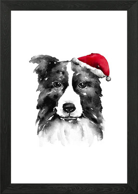 Abstrakter Border Collie gerahmtes Wandbild Poster Leinwanddruck Bild