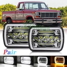 2Pcs 5x7" 7x6" LED High Low Beam Headlights For Ford E-150 E-250 E-350 Econoline