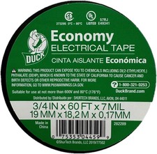 Duck Brand Economy Electrical Tape, 3/4-Inch by 60 Feet, Single Roll, Black 282