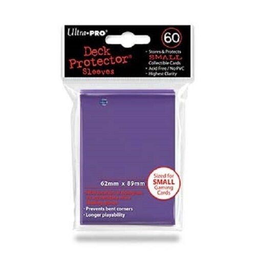 60 Ultra Pro DECK PROTECTOR Card Sleeves PURPLE YuGiOh Small Size 82687 1 pack - Photo 1/1