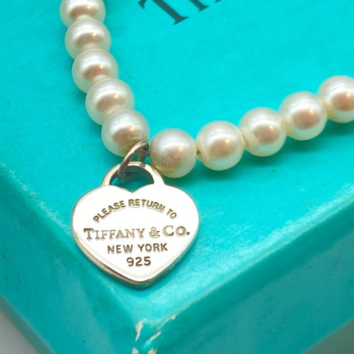Tiffany & Co. Return to Pearl Ball Heart Bracelet 925 Silver 6 1/2" 5.0g - Picture 3 of 23