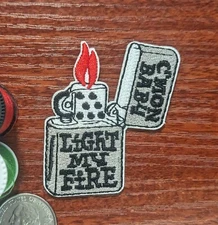 The Doors Lyrics Patch Come On Baby Light My Fire Embroidered Iron On 2.25x2"