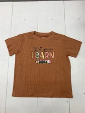 Shein Womens Orange Teacher Graphic Short Sleeve Shirt Size Xl