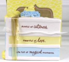 HALLMARK PORCELAIN TRINKET BOX LITTLE SLICE OF NICE CAKE BABY SHOWER BABY BOY