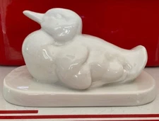 KPM Berlin Porcelain Glossy Blanc de Chine Duckling Figurine Sitting on a Base