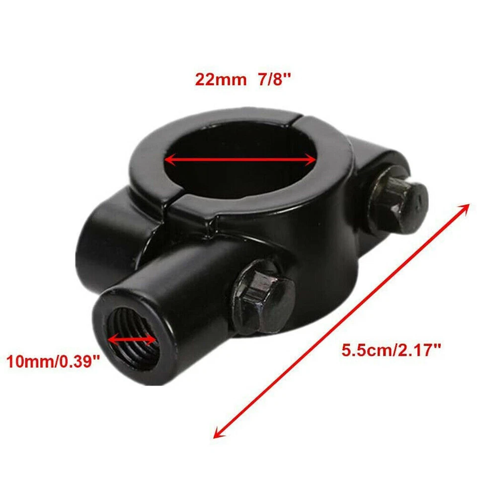 Par de espejos retrovisores laterales cuádruples ATV UTV SSV 22 mm 7/8"" negros para Suzuki Kingquad Foto 3 de 4