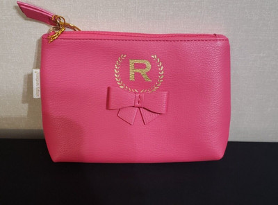 NWT Simply Southern Pink Bow ''R''  Monogram Makeup Pouch