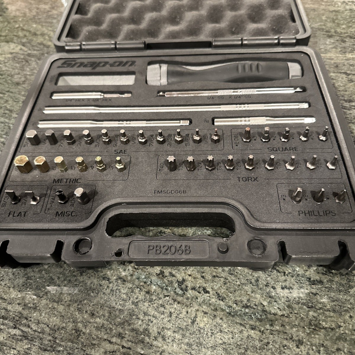 Snap On sgdmrc44fdt 44 pc master screwdriver bit set in foam