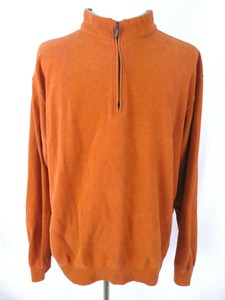 Peter Millar Men's Pullover US XL 1/4 Zip Orange 100% Cotton Long Sleeve | eBay
