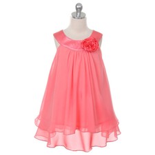 CORAL Size 14 Summer Recital Birthday Wedding Formal Party Flower Girl Dress