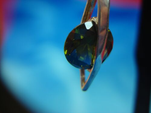 PRETTY STERLING SILVER DANGLE EARRINGS WITH SIM. PERIDOT - NICE - Picture 2 of 5