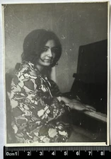 Pretty Cute Young Woman Charming Attractive Lady Girl plays the piano Old Photo