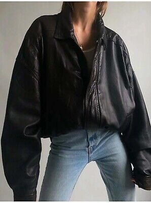Womens Fashion 90s Leather Jacket Vintage Leather Oversized Womens Fashion 90s Leather Jacket Vintage Leather Oversized
