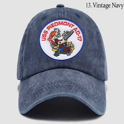 Custom Embroidered Hat AD-17 USS Piedmont, Veteran Cap, Trucker Hat, Gift Idea